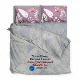 Комплект постельного белья SoundSleep Banana Leaves бязь Двуспальный 175х215 см сиреневый (2800004783606)