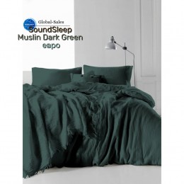 Комплект постельного белья SoundSleep Muslin Dark Green евро (93197670)