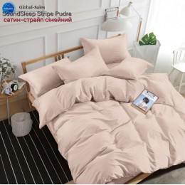 Комплект постельного белья SoundSleep Stripe Pudra сатин-страйп пудровый семейный