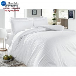 Комплект постельного белья SoundSleep отель сатин-страйп белый полуторный