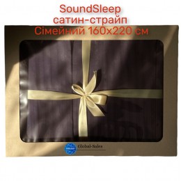 Комплект постельного белья SoundSleep Stripe Sense Chocolate сатин-страйп Семейный 160х220 см коричневый (2800004638326)
