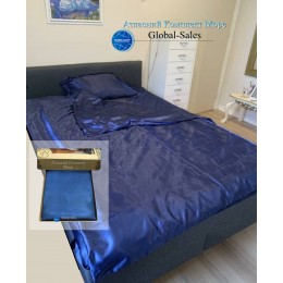 Атласное Море двуспальное постельное белье  2 наволочки 50*70см и 2 наволочки 70*70см Moka Textile 175х210см