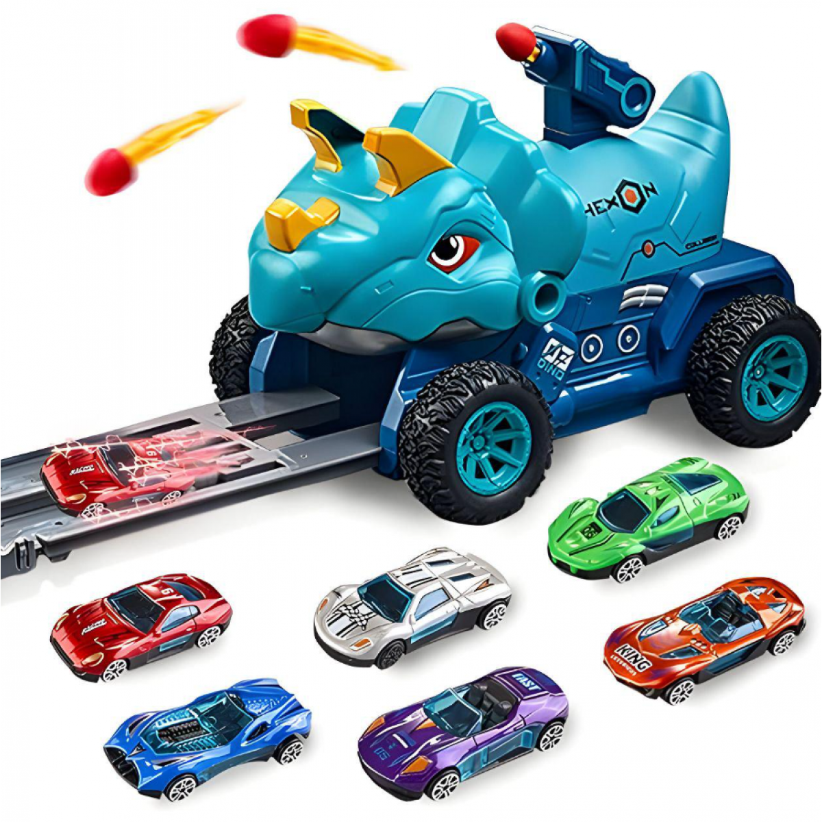 Машинка з треком CY 2224 A (16) запускач, стріляє снарядами, довжина треку - 87 см, 