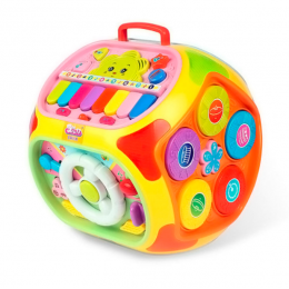 Игра 22см,руль,трещотка,телефон, пианино,муз,зв(англ),свет, 2цв,бат,в кор-ке,28-25,