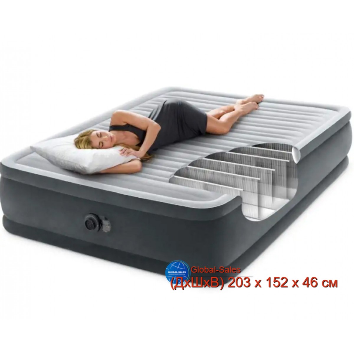Надувная кровать Intex 64414 (203 x 152 x 46см) 