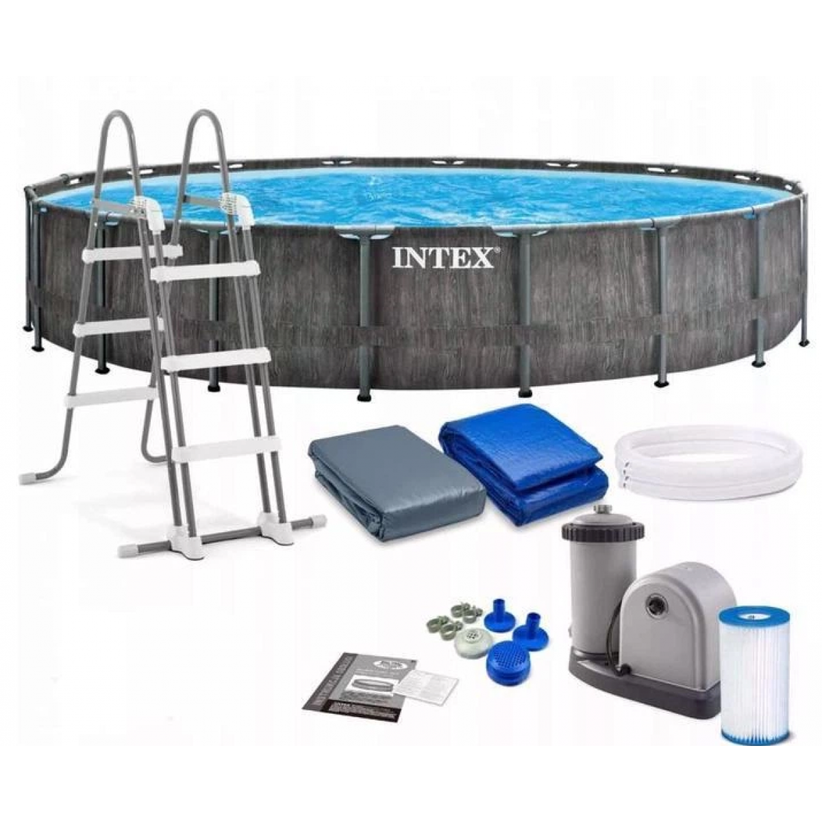  Каркасный бассейн Graphite Prism Frame Pool Intex 26744 (Диаметр 549 x Высота 122см)