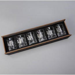 Набір кришталевих гранованих чарок (з гербами) + пакування
